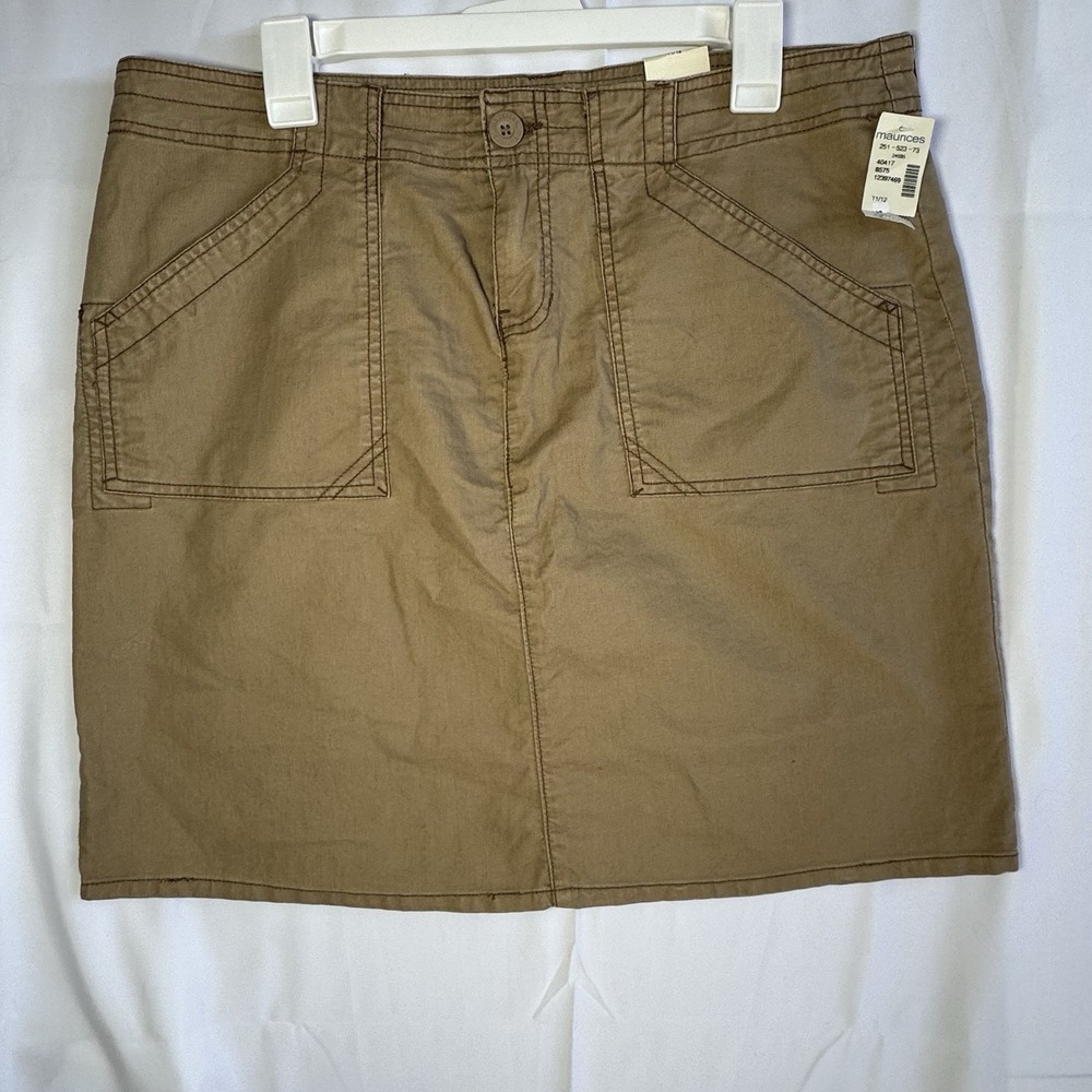 Maurices Skirt Womens 11/12 Tan Khaki Casual Pockets Button City Outdoor Spring